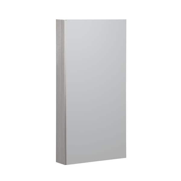 Foremost Reflections 15 in. W x 36 in. H Recessed or Surface Mount Medicine Cabinet in Brushed Nickel