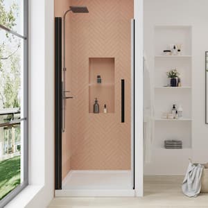 Pasadena 34 in. L x 32 in. W x 75 in. H Alcove Shower Kit with Pivot Frameless Shower Door in ORB and Shower Pan