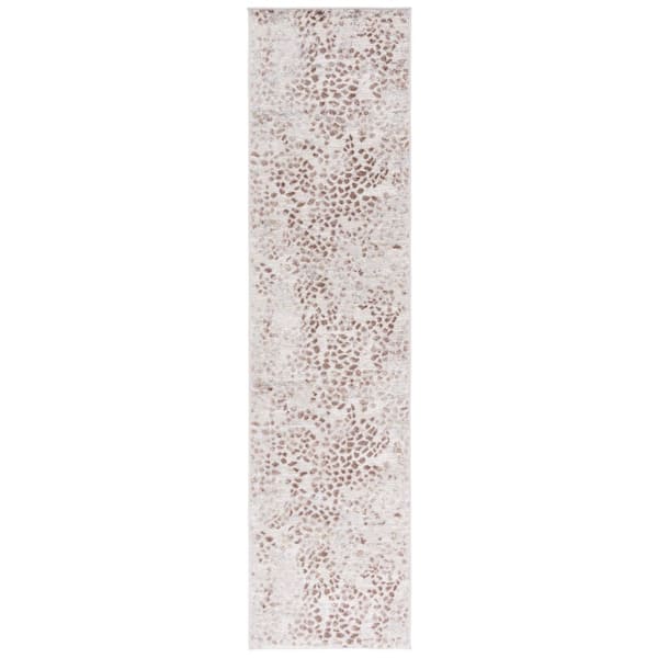 Palma 2 ft. x 9 ft. Beige/Brown Distressed Abstract Runner Rug