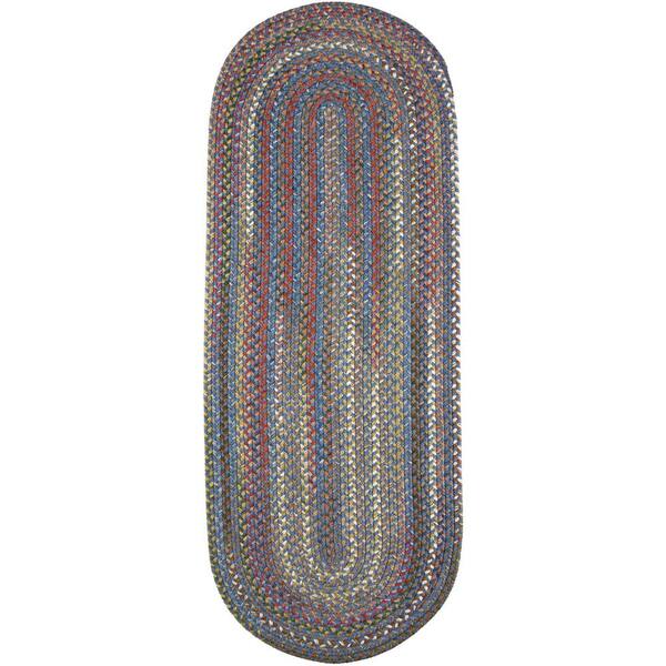 Rhody Rug Bouquet Sapphire 2 ft. x 8 ft. Indoor/Outdoor Braided Runner