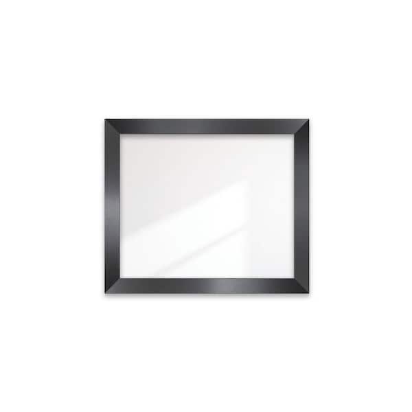 BrandtWorks 34 in. W x 40 in. H Black Satin Accent Framed Wide Wall Mirror