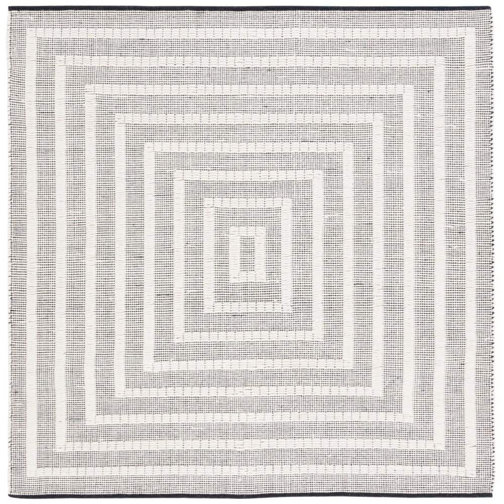 Natura 6 ft. x 6 ft. Black/Ivory Ascending Squared Square Area Rug