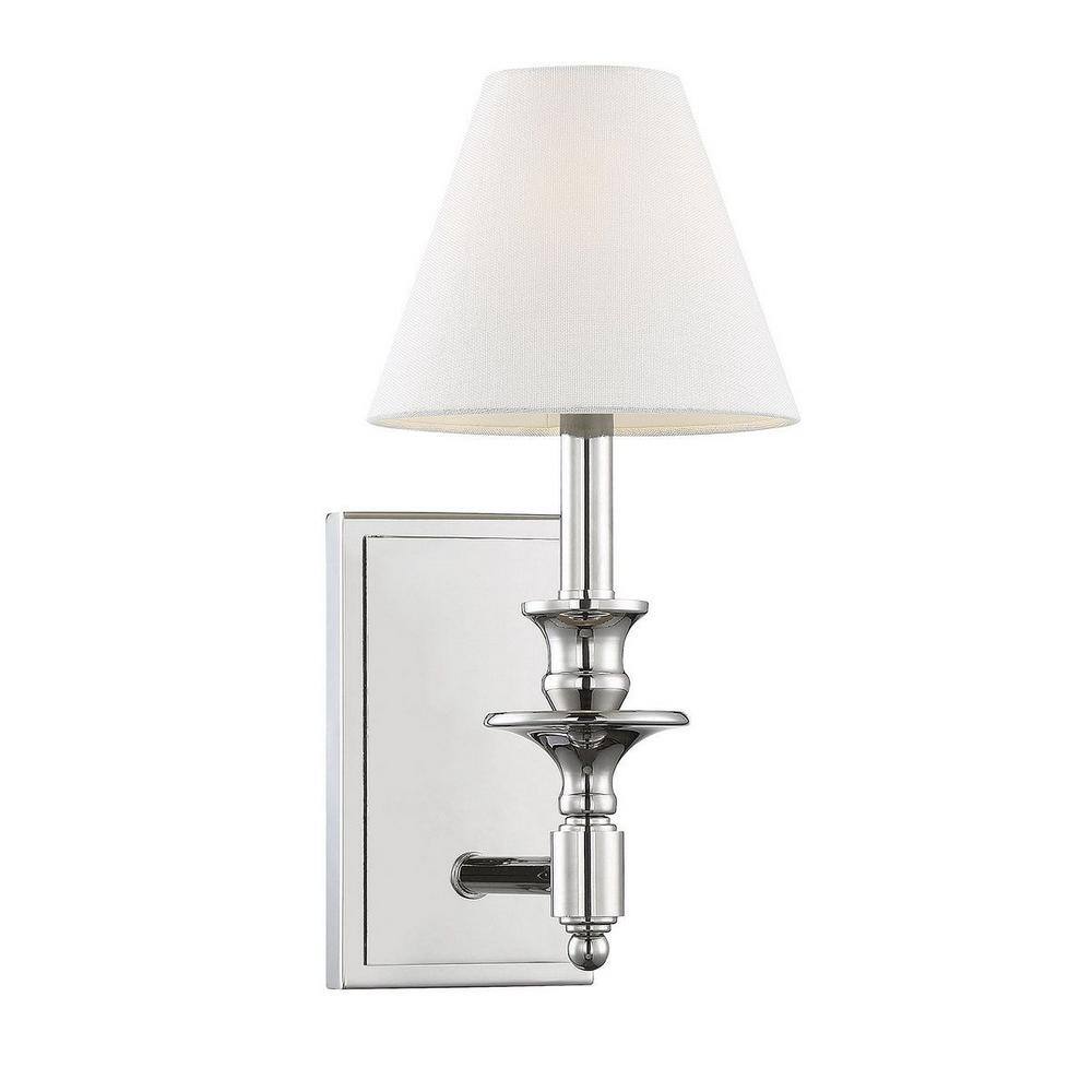 Washburn Polished Nickel 7"x15" Traditional Vanity Sconce