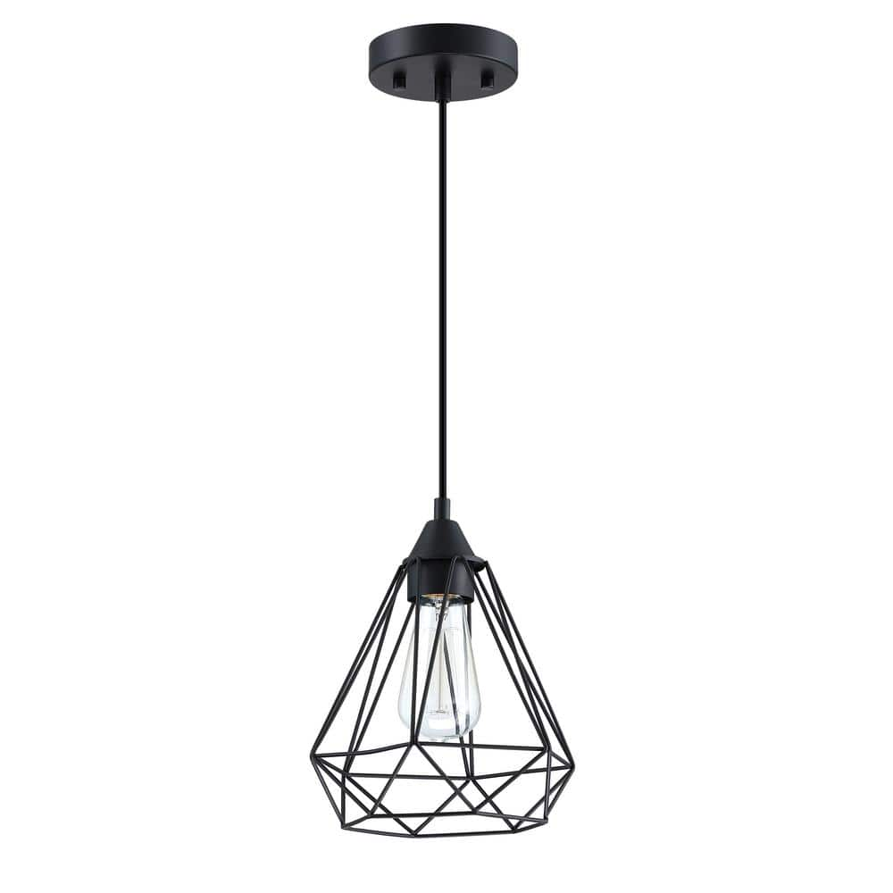 Hukoro Alfa 1-Light Cage Mini Pendant Light with Matte Black Finish ...