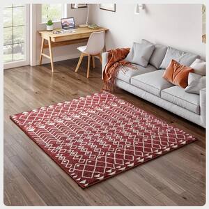 Terracotta Area Rug Black Southwestern Carpet Aztec Anti Slip Rug