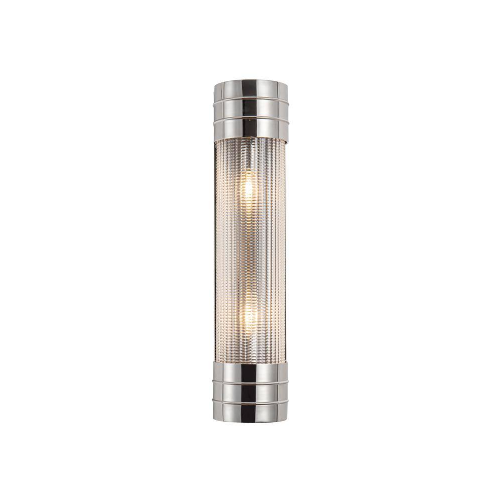 Willard Polished Nickel Vanity Light with Prismatic Glass
