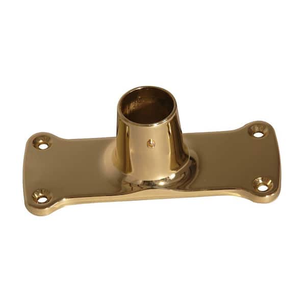 Barclay Products 1.12 in. Jumbo Rectangular Shower Rod Flanges in Polished Brass