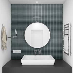 Motif Stacked Emerald Green 11.19 in. x 11.9 in. Glossy Porcelain Mosaic Floor and Wall Tile (0.92 sq. ft./each)