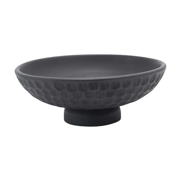 Storied Home 218 fl. oz. 12.25 in. Black Mango Wood Serving Bowls (Set of 1)