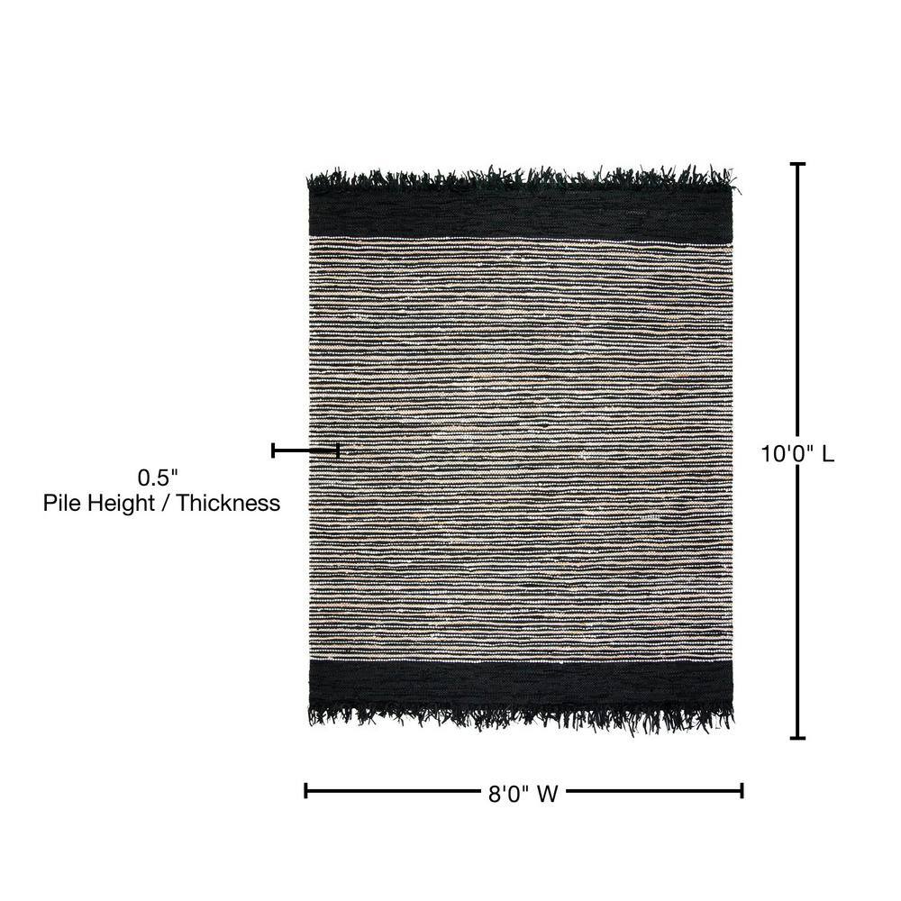 Black and White Striped Cowhide 8' x 10' Area Rug