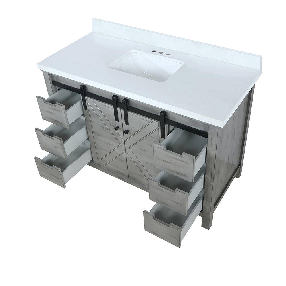 Marsyas 48" Ash Gray Quartz Top Single Vanity with Sink