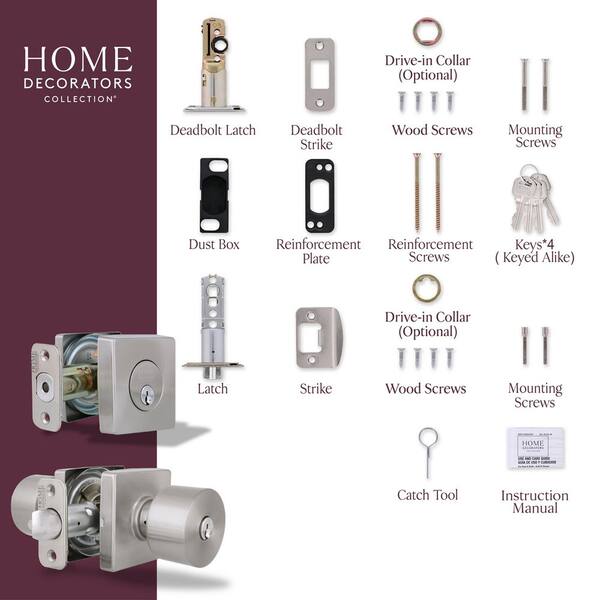 Home Decorators Collection Ridgeway Satin Nickel Single Cylinder
