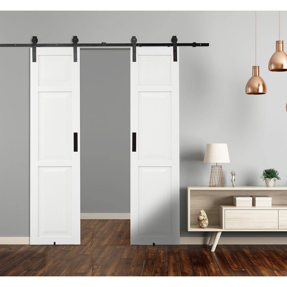 Millbrooke 42x84 White Vinyl Paneled Barn Door Kit