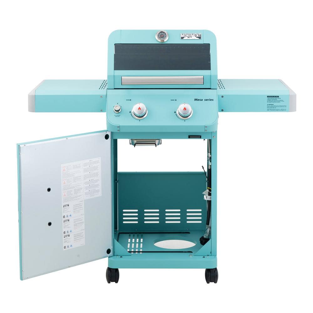 Mesa Jade Green 2-Burner Propane Gas Grill with LED Controls