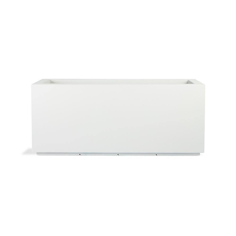 Extra Large White Composite Modern Outdoor Planter with Drainage Holes