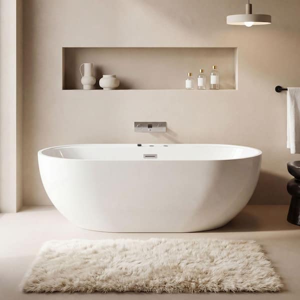 Xspracer 67 in. x 31.5 in. Whirlpool and Air Bath Combo Tub with