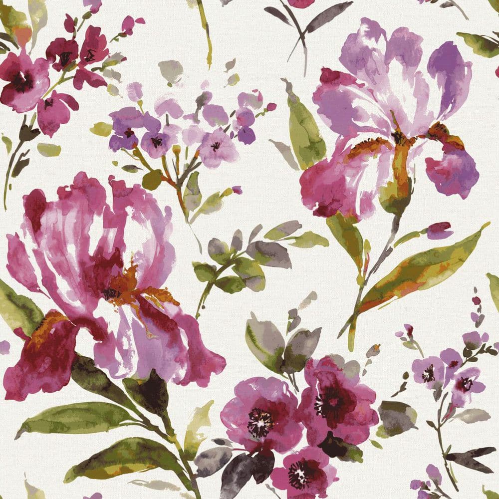 RoomMates 30.75 sq. ft. Iris Purple Peel and Stick Wallpaper RMK12295PL