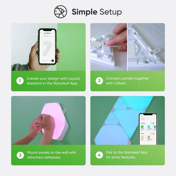 Nanoleaf Shapes-Hexagons Smarter Kit NL42-7003HX-7PK - The Nanoleaf Shapes-Hexagons Smarter Kit NL42-7003HX-7PK - The