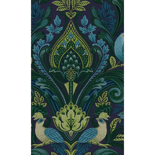 Walls Republic Blue Bold Tropical Damask Printed Non-Woven Non-Pasted Textured Wallpaper 57 sq. ft.