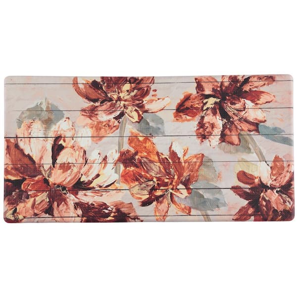 Floral 20 in. x 39 in. Anti-Fatigue Kitchen Mat