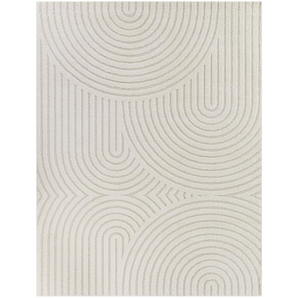 Caserio Cream 4 ft. x 6 ft. Abstract Area Rug