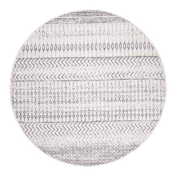 Home Decorators Collection Nova Stripes Gray 8 ft. x 8 ft. Round Area Rug