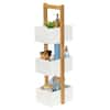 Bunpeony 2-Tier Bamboo Storage Caddy Bathroom Shelf with 2 Hooks ZY1K0078 -  The Home Depot