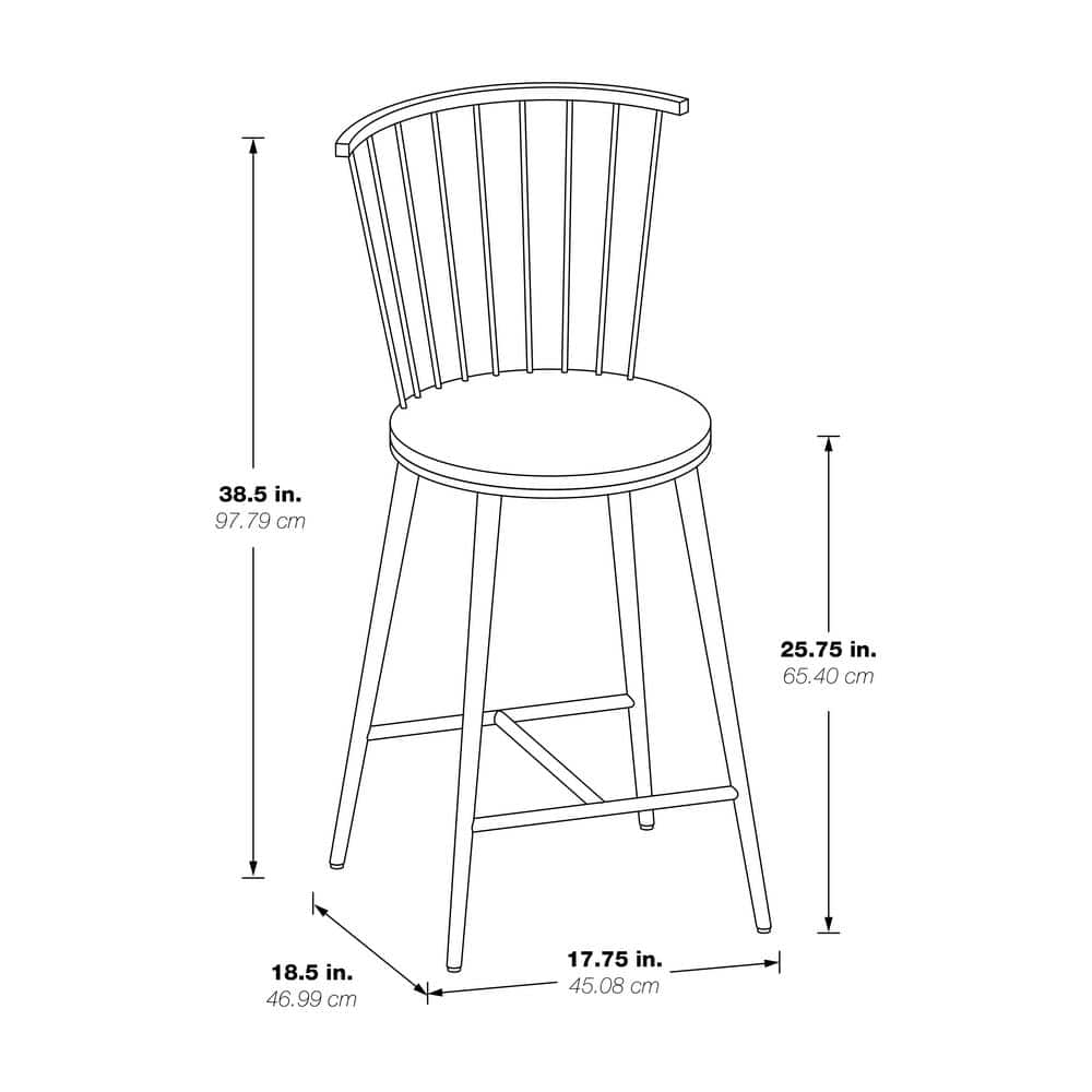 Bryce 26" Sleek Black Metal and Wood Counter Stool