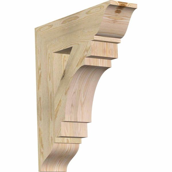 Ekena Millwork 6 in. x 28 in. x 24 in. Douglas Fir Merced Traditional Rough Sawn Bracket