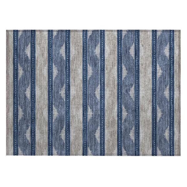 Chantille Machine Washable Indoor/Outdoor Abstract ACN3067 Navy 2 ft. x 3 ft. Accent Rug