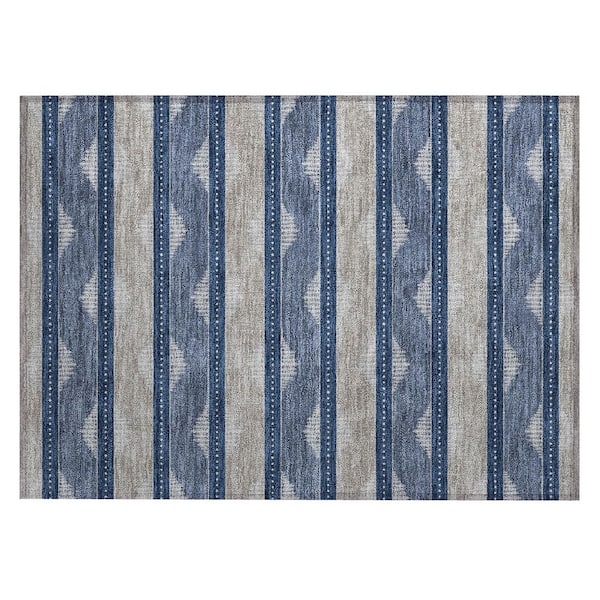 Chantille Machine Washable Indoor/Outdoor Abstract ACN3067 Navy 3 ft. x 4 ft. Area Rug