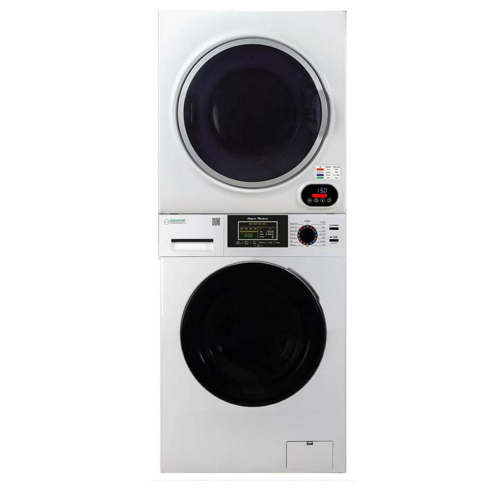 Equator Digital Touch Apartment 110V Set 1.9 cu. ft. Washer+Vented 3.5 cu.ft. Sensor Dryer, White