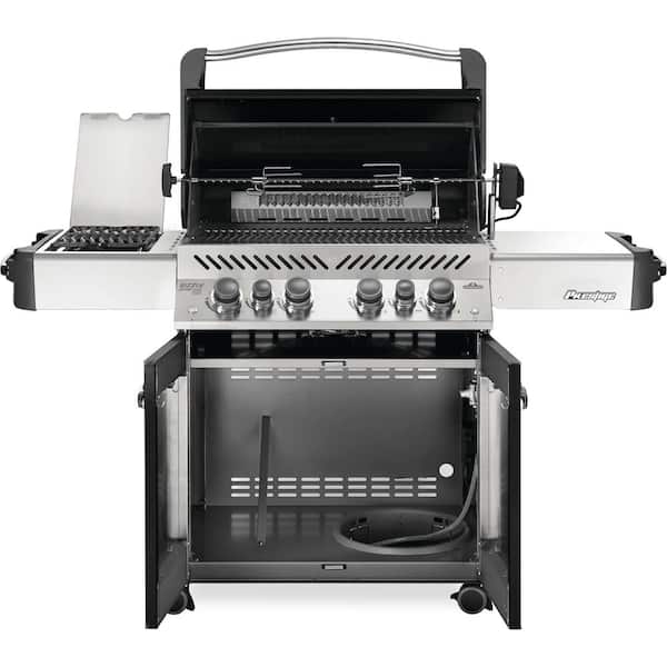 Prestige 500 6-Burner Natural Gas Grill in Black with Infrared Side and Rear Burners
