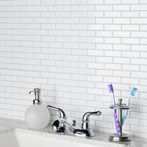 Metro Brick Subway Glossy White 10-1/4 in. x 11-1/2 in. Porcelain Mosaic Tile (8.4 sq. ft./Case)