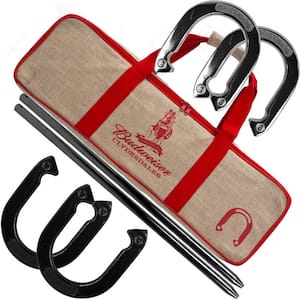 Outdoor Horseshoe Game Set with Carrying Bag