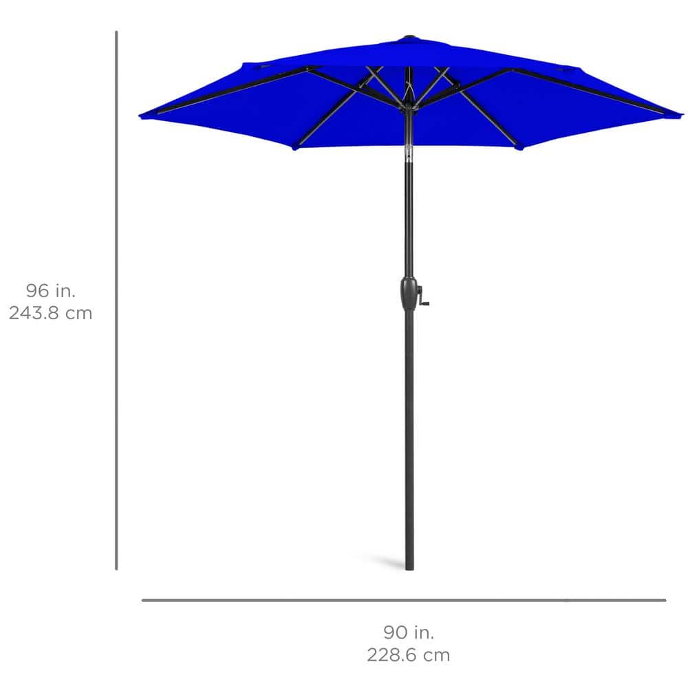 Resort Blue 7.5ft Heavy-Duty Outdoor Patio Umbrella with Steel Pole