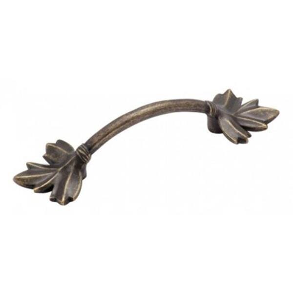 Amerock Nature's Splendor 3 in. Weathered Brass Leaf Center-to-Center Pull