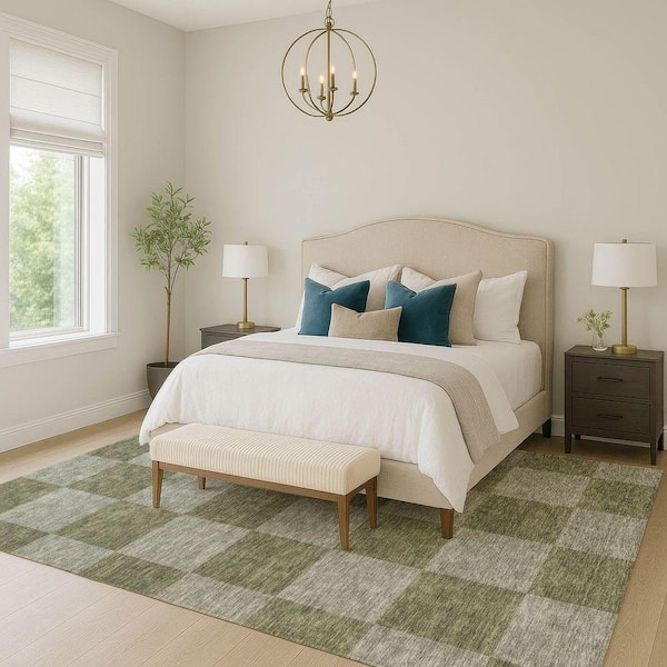 Chantille Machine Washable Indoor/Outdoor Abstract ACN2345 Olive 3 ft. x 5 ft. Area Rug