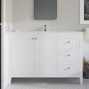 Cannes 46.87 in. W x 17.75 in. D x 35.06 in. H Single Sink Bath Vanity Cabinet without Top in White