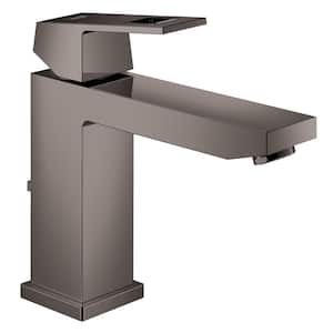 Eurocube Single-Handle Single Hole Mid-Arc 1.2 GPM Bathroom Faucet with Drain Assembly in Hard Graphite