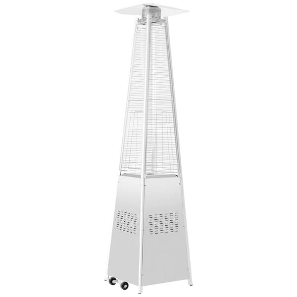 Unbranded 42000 BTU Stainless Steel Pyramid Flame Glass Tube Flame Outdoor Heater with Long Strips of Flame
