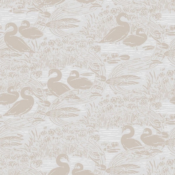 Laura Ashley Swans Dove Grey Wallpaper