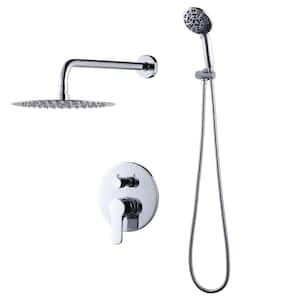 9-Spray Patterns with 1.8 GPM 10 in. Wall Mounted Bathroom Rain Fixed Shower Heads in Chrome