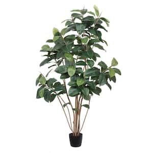 6 ft. Green Artificial Rubber Tree in Pot