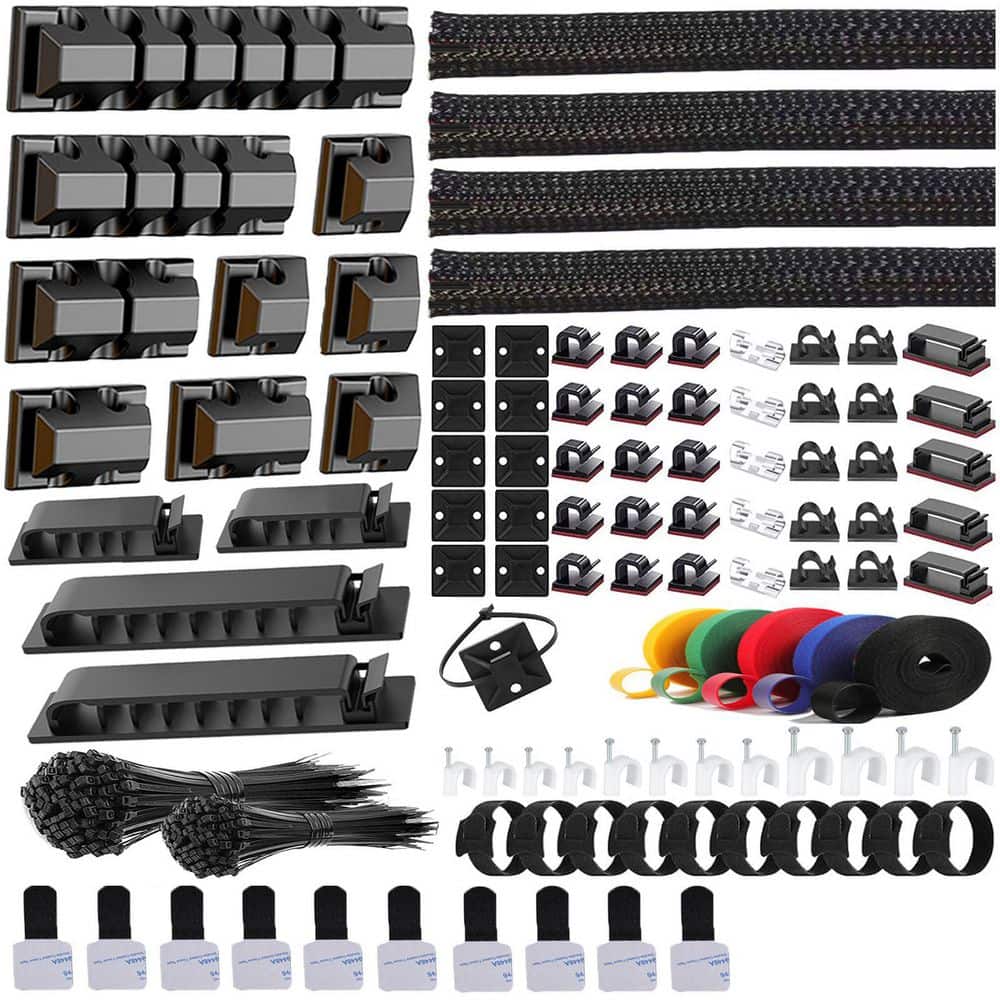 327 Pieces Cable Management Kit 4 Cable Sleeves 65 Clips 25 Organizer Straps 200 Fastening Ties 20 Zip Tie Mounts Black price history on PriceWatchPro