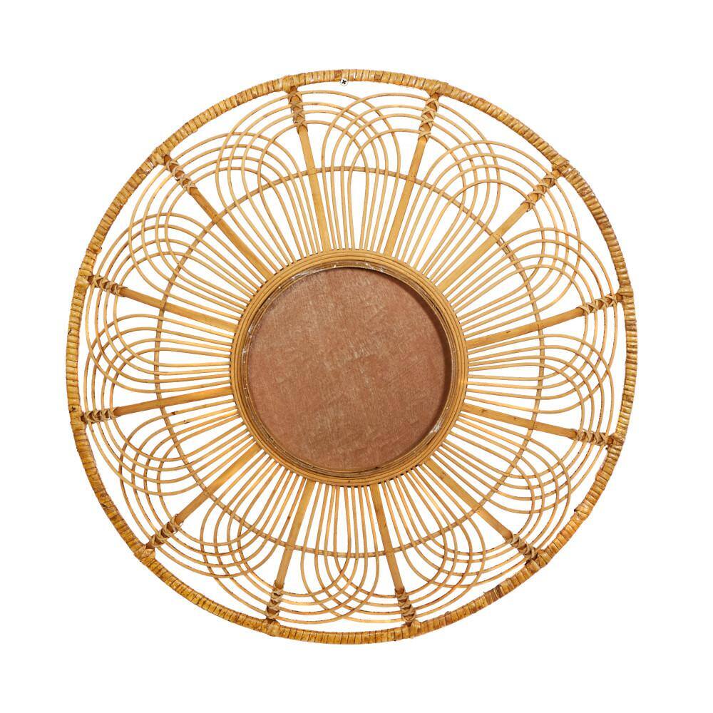 Boho Brown Rattan Floral Wall Decor Set of 3
