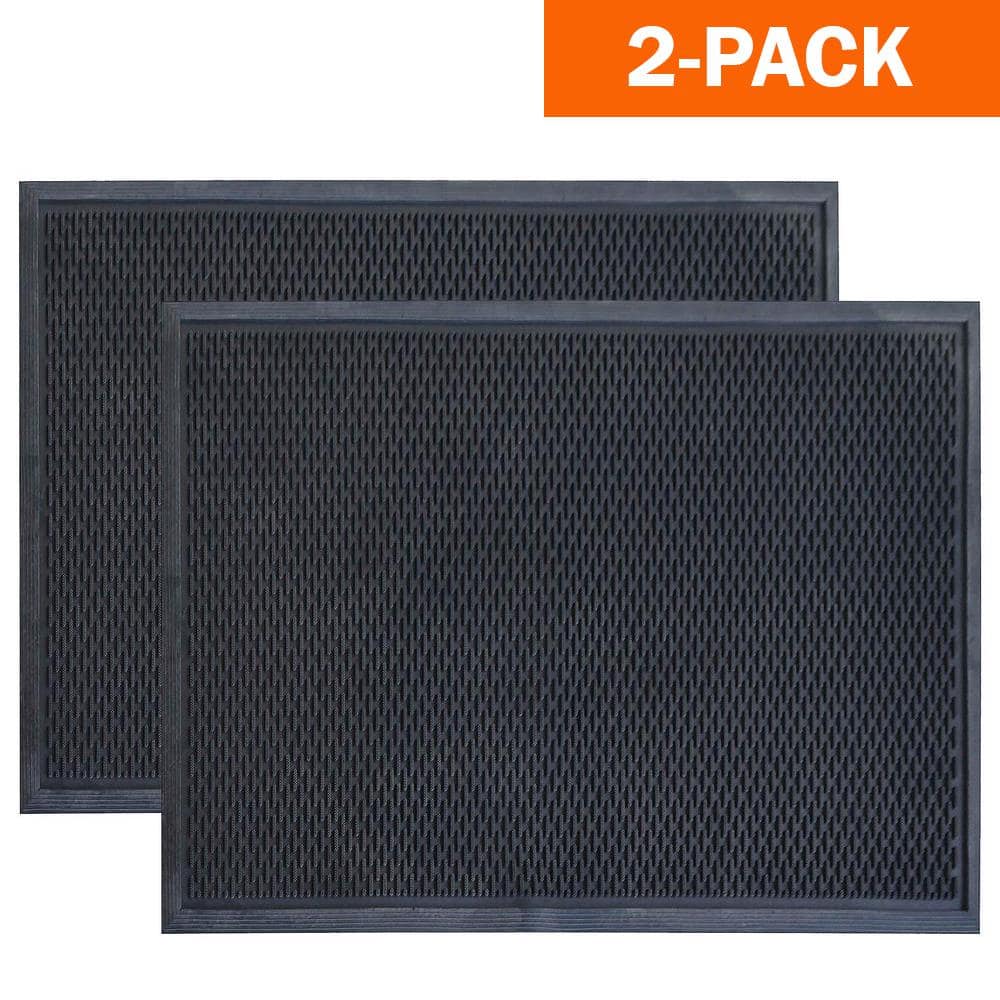 Choice 24 x 32 Black Rubber Finger-Scraper Top Anti-Fatigue Mat - 1/2  Thick