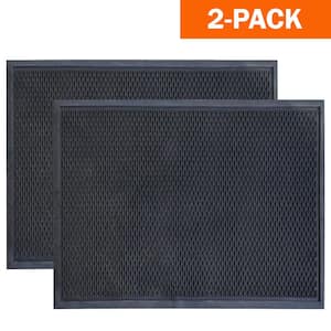 36 in. x 60 in. Slotted Scraper Industrial Anti-Fatigue Home Restaurant Bar Commercial Rubber Floor Mat (2-Pack)