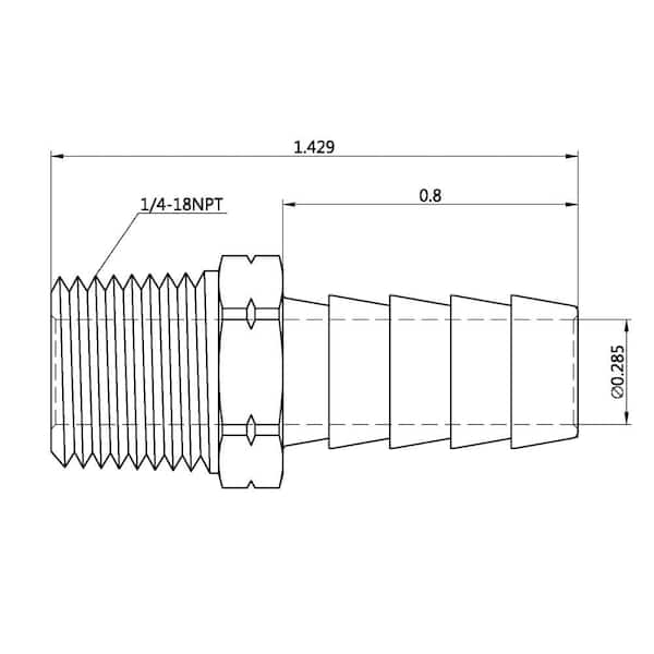 3/8 in. Barb x 1/4 in. MIP Brass Adapter Fitting