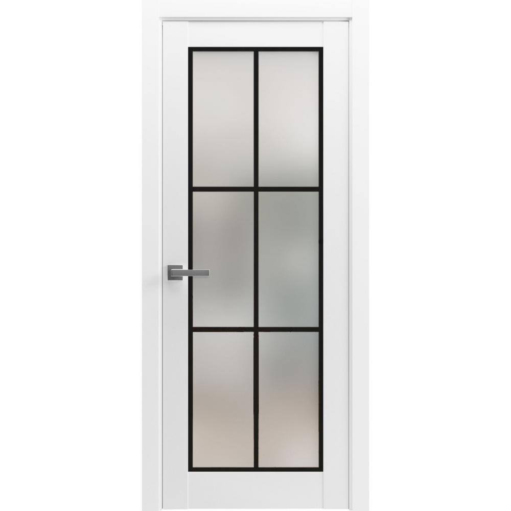 White Silk Frosted Glass Solid Pine Interior Door, 84 x 28 Inch